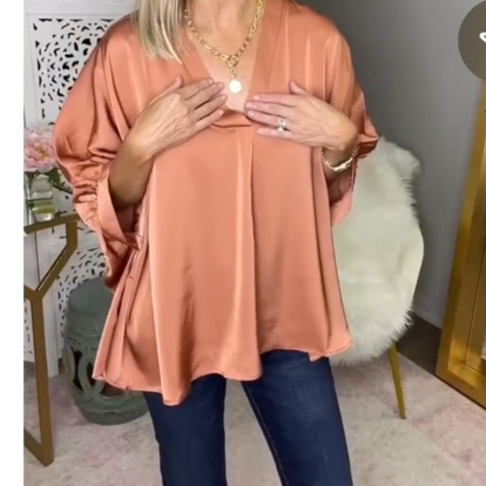 Dolman Sleeve Top-Copper - Picture 3 of 7